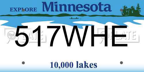 517WHE Minnesota License Plate
