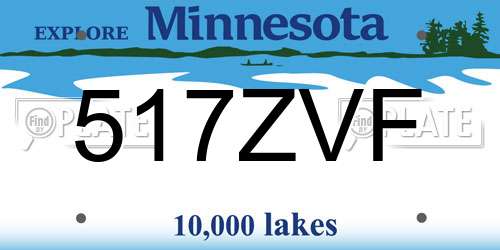 517ZVF Minnesota License Plate