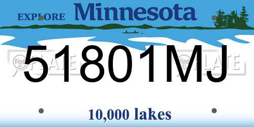 51801MJ Minnesota License Plate