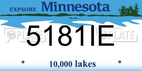 5181IE Minnesota License Plate