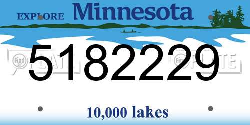 5182229 Minnesota License Plate