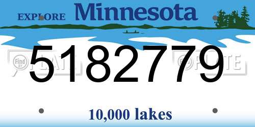 5182779 Minnesota License Plate
