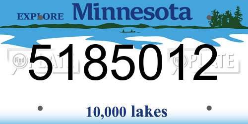 5185012 Minnesota License Plate