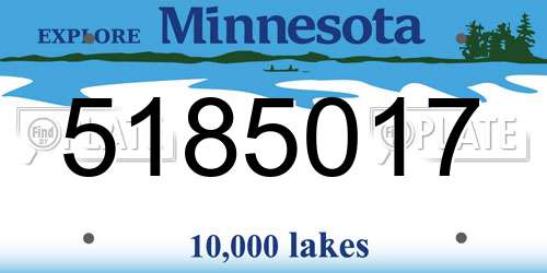 5185017 Minnesota License Plate