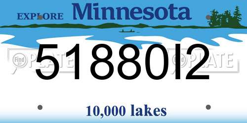 51880I2 Minnesota License Plate