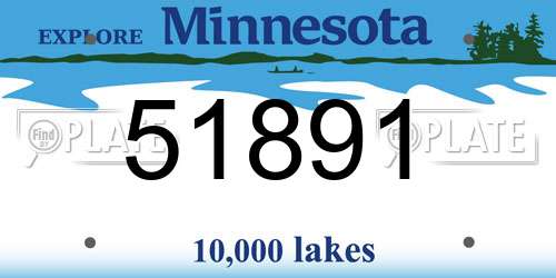 51891 Minnesota License Plate