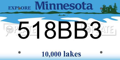 518BB3 Minnesota License Plate