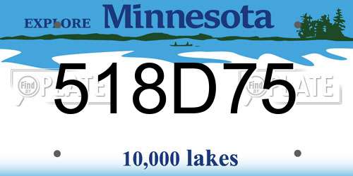 518D75 Minnesota License Plate