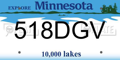 518DGV Minnesota License Plate