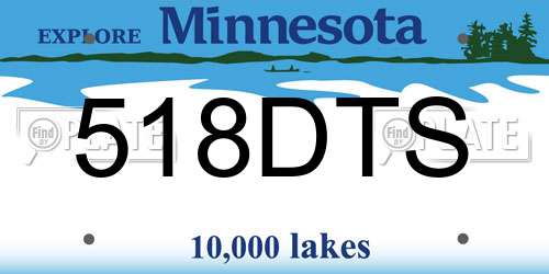 518DTS Minnesota License Plate