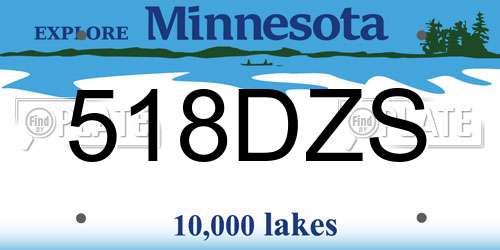 518DZS Minnesota License Plate