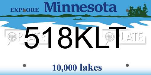 518KLT Minnesota License Plate