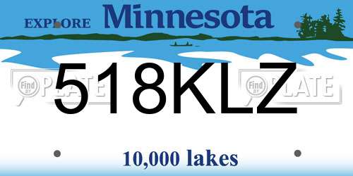518KLZ Minnesota License Plate