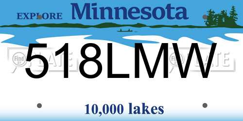 518LMW Minnesota License Plate