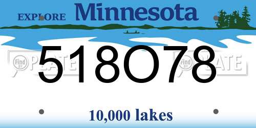518O78 Minnesota License Plate