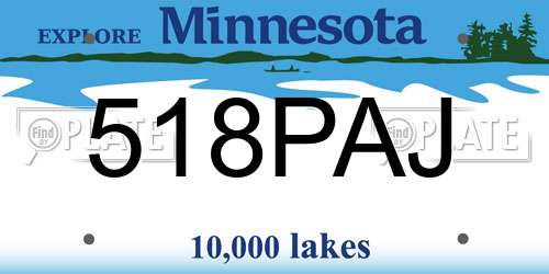 518PAJ Minnesota License Plate