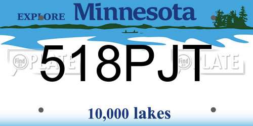 518PJT Minnesota License Plate