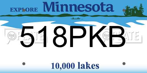 518PKB Minnesota License Plate