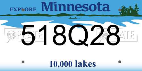 518Q28 Minnesota License Plate