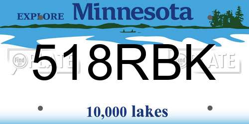 518RBK Minnesota License Plate