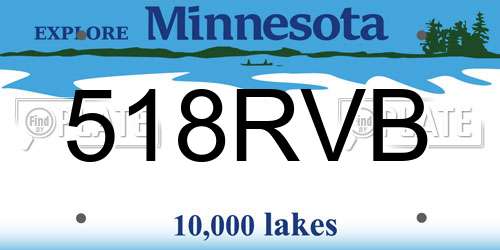 518RVB Minnesota License Plate