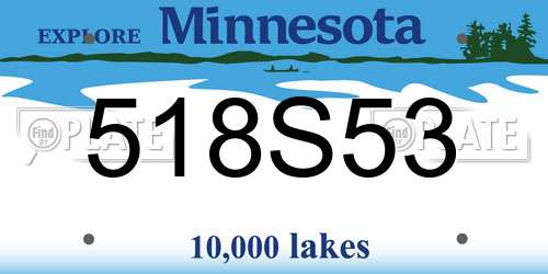 518S53 Minnesota License Plate