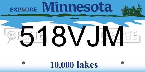 518VJM Minnesota License Plate