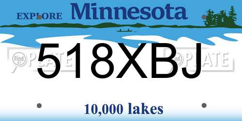 518XBJ Minnesota License Plate