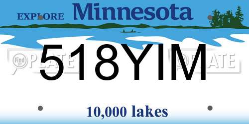 518YIM Minnesota License Plate