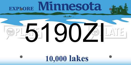 5190ZI Minnesota License Plate