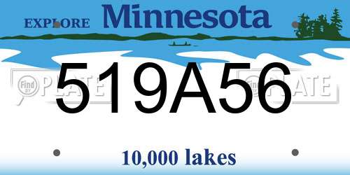 519A56 Minnesota License Plate