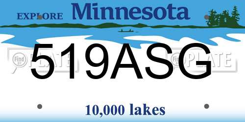 519ASG Minnesota License Plate