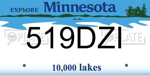 519DZI Minnesota License Plate