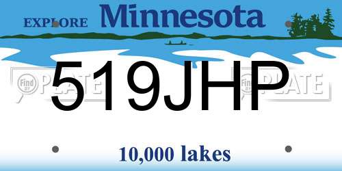 519JHP Minnesota License Plate