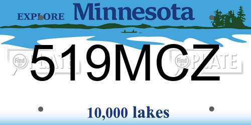 519MCZ Minnesota License Plate