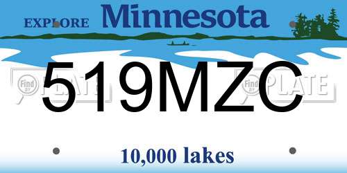 519MZC Minnesota License Plate