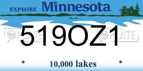 519OZ1 Minnesota License Plate