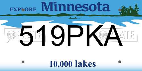 519PKA Minnesota License Plate