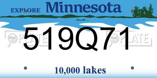 519Q71 Minnesota License Plate