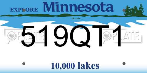 519QT1 Minnesota License Plate