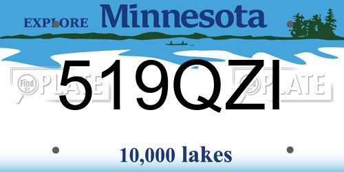 519QZI Minnesota License Plate