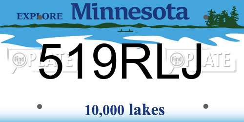 519RLJ Minnesota License Plate
