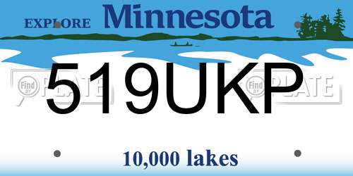 519UKP Minnesota License Plate