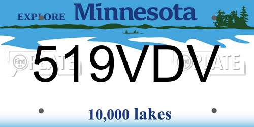 519VDV Minnesota License Plate