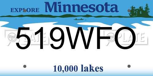 519WFO Minnesota License Plate