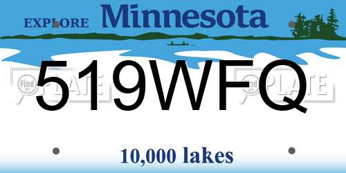 519WFQ Minnesota License Plate
