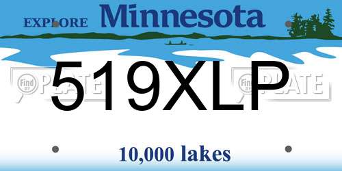519XLP Minnesota License Plate