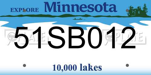 51SB012 Minnesota License Plate