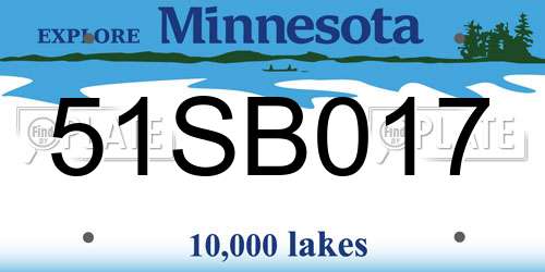 51SB017 Minnesota License Plate