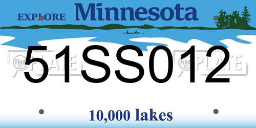 51SS012 Minnesota License Plate